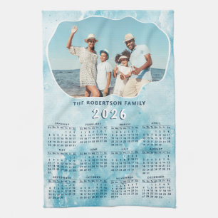 Linge De Cuisine Calendrier photo Turquoise Blue 2025 personnalisé