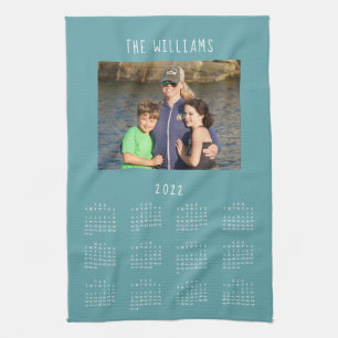 Linge De Cuisine Calendrier Turquoise photo de famille 2022