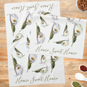 Linge De Cuisine Calla Lily Motif Accueil Sweet Home Personnalisé