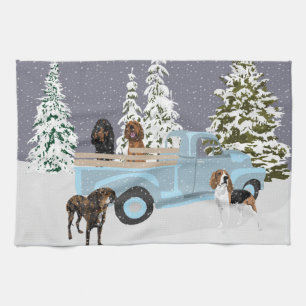 Linge De Cuisine Camion de chasse dans la neige