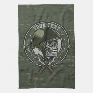 Linge De Cuisine Camouflage Militaire Personnalisé Crâne de Soldat 