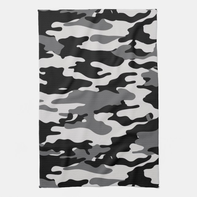 Linge De Cuisine Camouflage noir (Vertical)