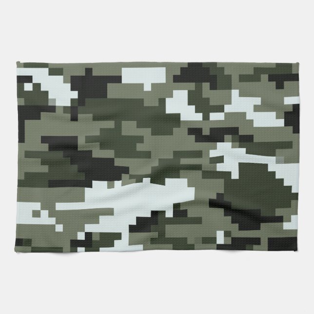 Linge De Cuisine Camouflage urbain numérique à 8 bits / Camo (Horizontal)