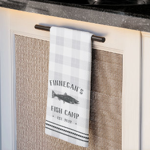 Linge De Cuisine Camp de poisson personnalisé Rustique Plaid