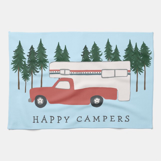 Linge De Cuisine Camping Camping RVing Motorhome Arbres rouges Whim (Horizontal)