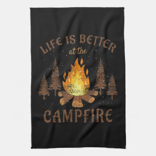 Linge De Cuisine Camping - La Vie Est Meilleure Par Le Feu De Campa