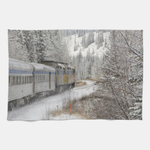 Linge De Cuisine Canada, Alberta. Train de neige VIA Rail entre