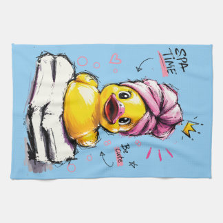 Linge De Cuisine Canard en caoutchouc mignon avec turban de serviet