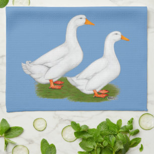 Linge De Cuisine Canards : Pekins blanc