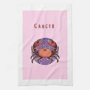 Linge De Cuisine Cancer rose, zodiaque, impression signe du zodiaqu