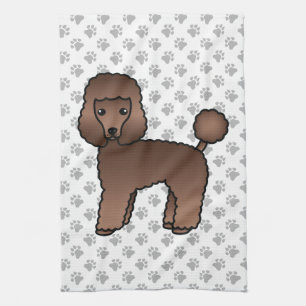 Linge De Cuisine Caniche jouet marron Chien de dessin animé mignon