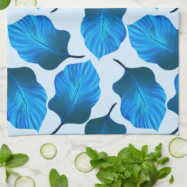 Linge De Cuisine Canna Tropicanna Feuilles tropicaux en bleu