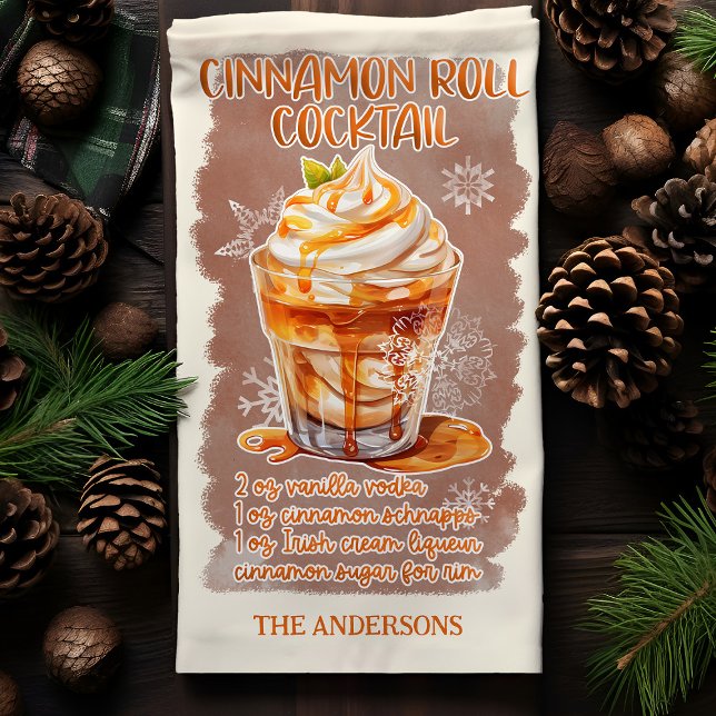 Linge De Cuisine Cannelle Rouleau Cocktail de Noël Recette personna (Créateur téléchargé)