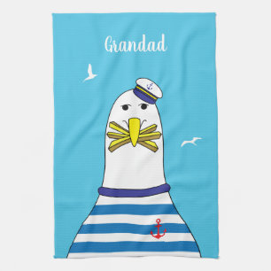Linge De Cuisine Capitaine Sailor Seagull drôle personnage de dessi