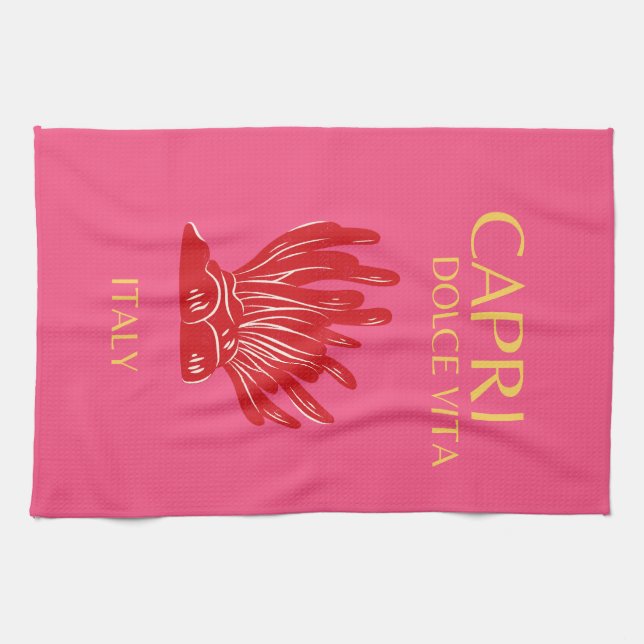 Linge De Cuisine Capri, Italie, rose (Horizontal)