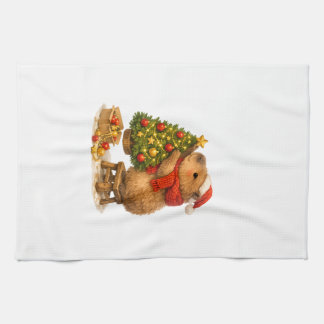 Linge De Cuisine Capybara de Noël décorant l'arbre