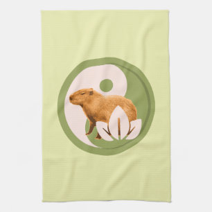 Linge De Cuisine Capybara Zen Yin Yang Nature Paisible