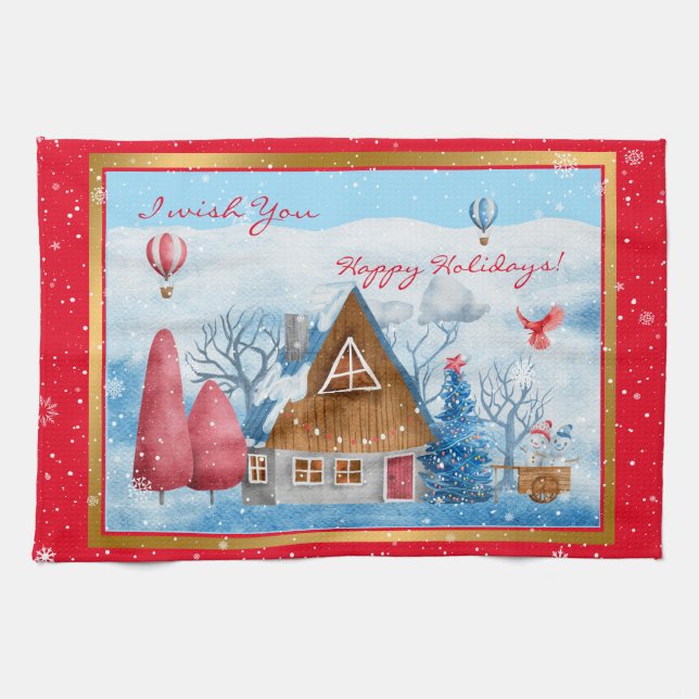 Linge De Cuisine Cardinal sur la Personnaliser du paysage (Horizontal)