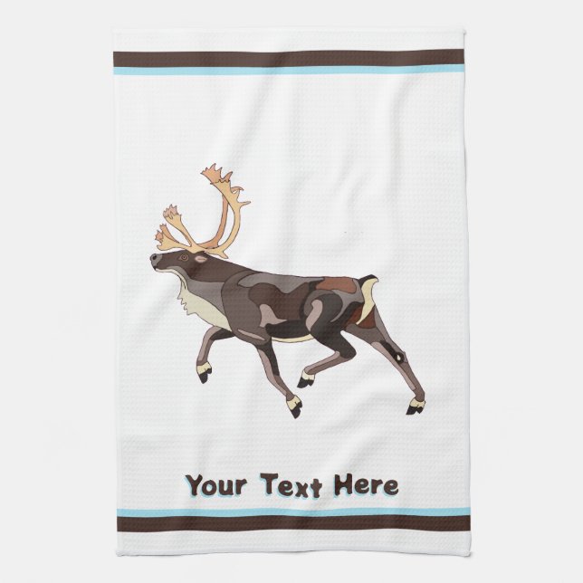 Linge De Cuisine Caribou/Reindeer d'art populaire (Vertical)