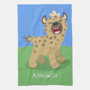 Linge De Cuisine Caricature amusante hyena riant illustration