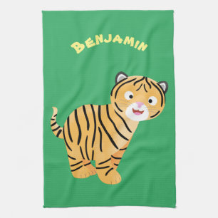 Linge De Cuisine Caricature de petit tigre joyeux
