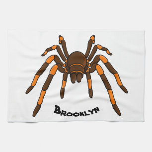 Linge De Cuisine Caricature déplaisante de tarantule brun et orange