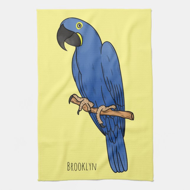 Linge De Cuisine Caricature d'oiseau macaw Hyacinth (Vertical)