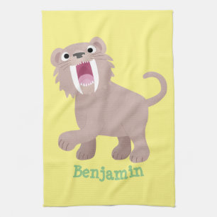 Linge De Cuisine Caricature du tigre mignon Saber Toothed Smilodon