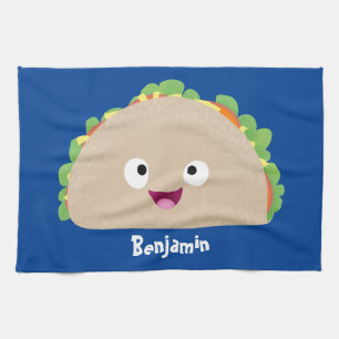 Linge De Cuisine Caricature joli sourire taco dessin animé