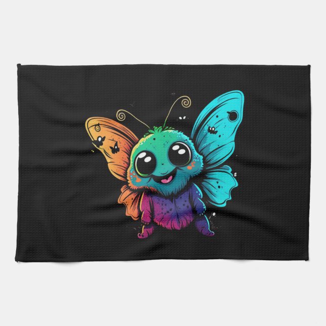 Linge De Cuisine caricature-papillon-avec-papillon-sa tête (Horizontal)
