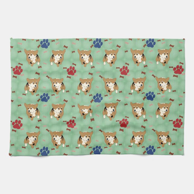 Linge De Cuisine Caricature Pembroke Welsh Corgi (Horizontal)