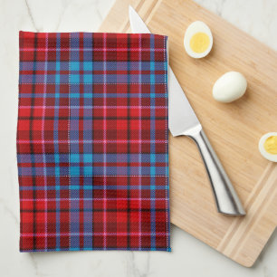 Linge De Cuisine Carreaux Tartan Marron Bleu Rouge Design
