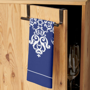 Linge De Cuisine Carrelage blanc Damas Feuille sur n'importe quelle