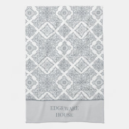 Linge De Cuisine Carrelage blanc gris méditerranéen personnalisé
