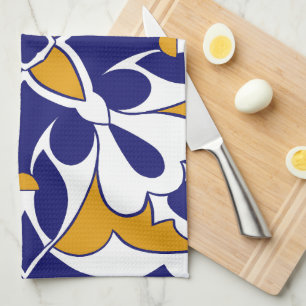Linge De Cuisine Carrelage marocain Bleu Jaune Vintage Motif bohème