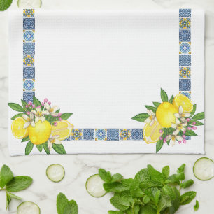 Linge De Cuisine Carrelage méditerranéen clair Sicilien Citrus Lemo