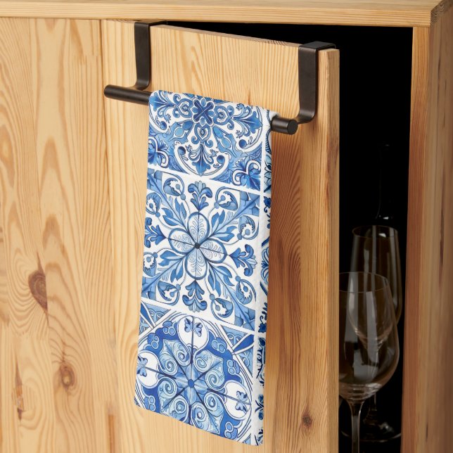 Linge De Cuisine Carrelage méditerranéen, Portugais, Azulejo, Majol (Pliage en tiers)