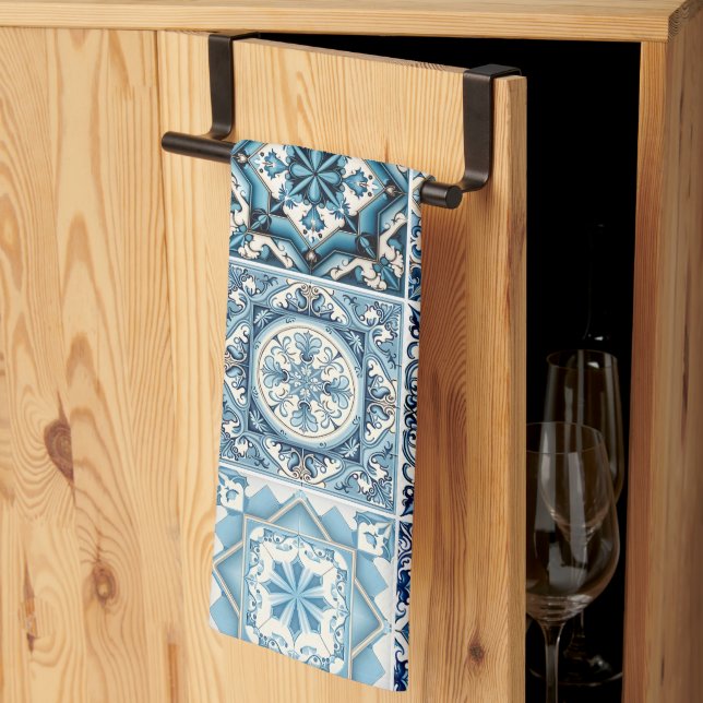 Linge De Cuisine Carrelage méditerranéen, Portugais, Azulejo, Majol (Pliage en tiers)