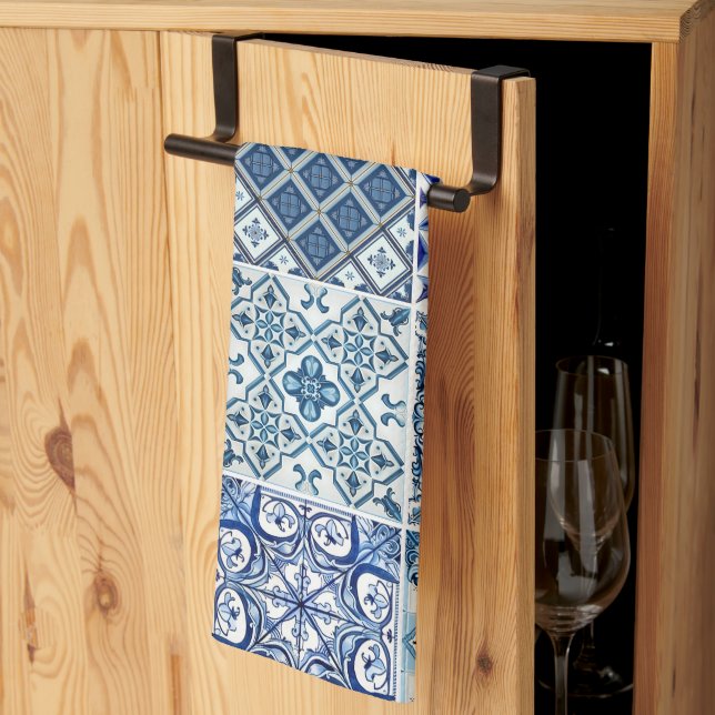 Linge De Cuisine Carrelage méditerranéen, Portugais, Azulejo, Majol (Pliage en tiers)