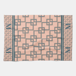 Linge De Cuisine Carrés Art déco qui se chevauchent (Monogrammed)