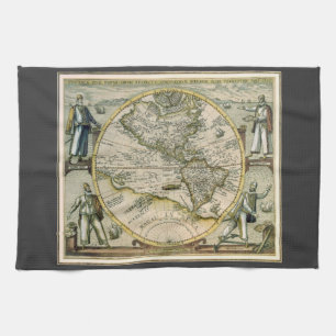 Linge De Cuisine Carte Ancienne, 1596, America Sive Novus Orbis
