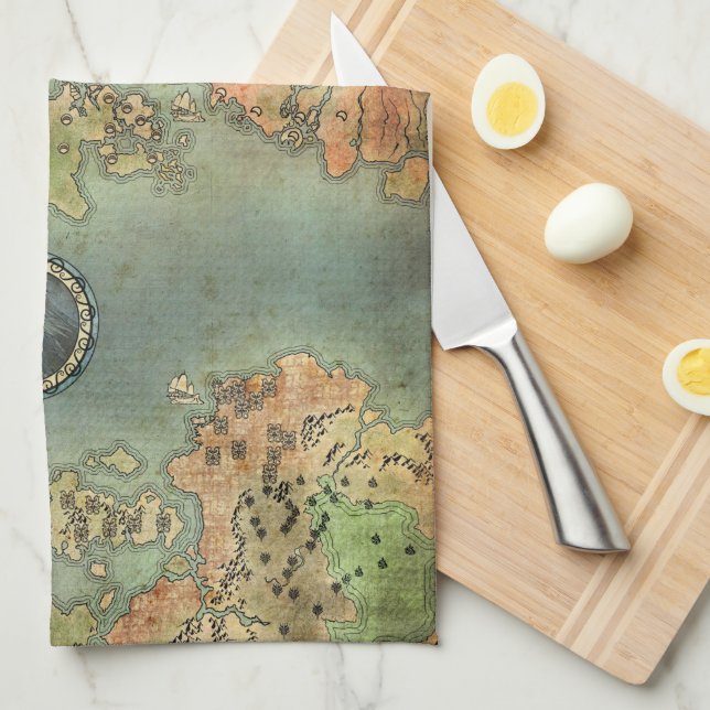 Linge De Cuisine Carte antique (Quart Plié)