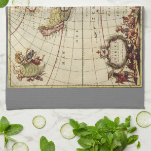 Linge De Cuisine Carte antique des Amériques par Johannes De Ram