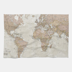 Linge De Cuisine Carte antique du monde