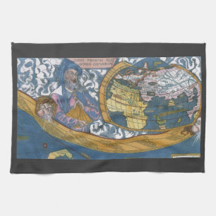 Linge De Cuisine Carte antique du monde avec Claude Ptolémée, 1507