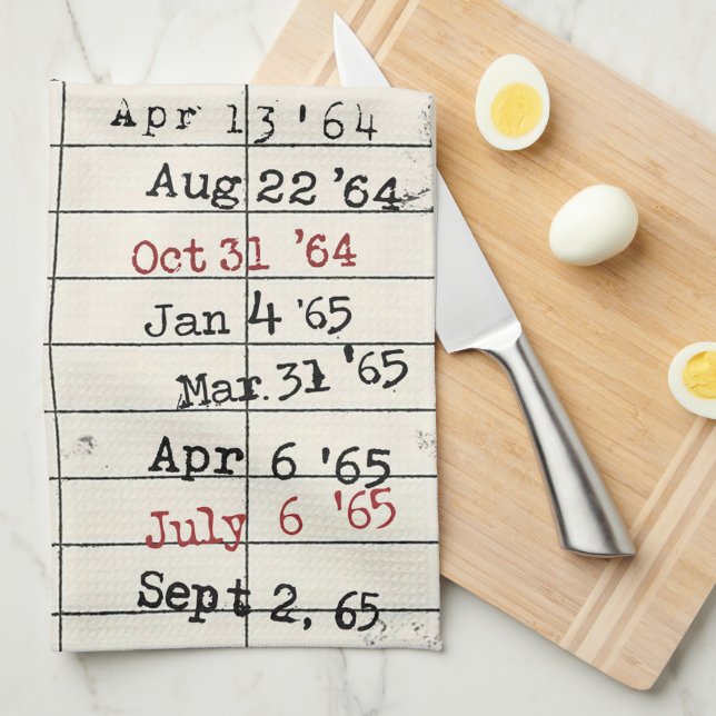 Linge De Cuisine Carte de bibliothèque rétro (Quart Plié)