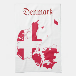 Linge De Cuisine Carte de drapeau du Danemark