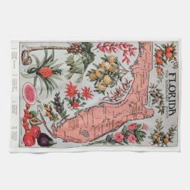 Linge De Cuisine Carte de Floride vintage