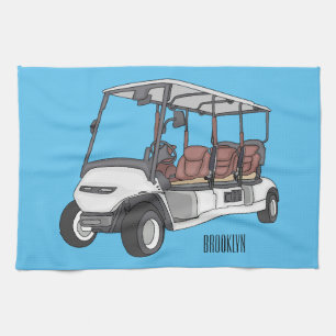 Linge De Cuisine Carte de golf / dessin animé en voiturette de golf
