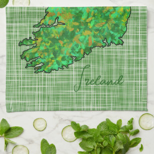 Linge De Cuisine Carte de l'Irlande Saint Patrick's Day